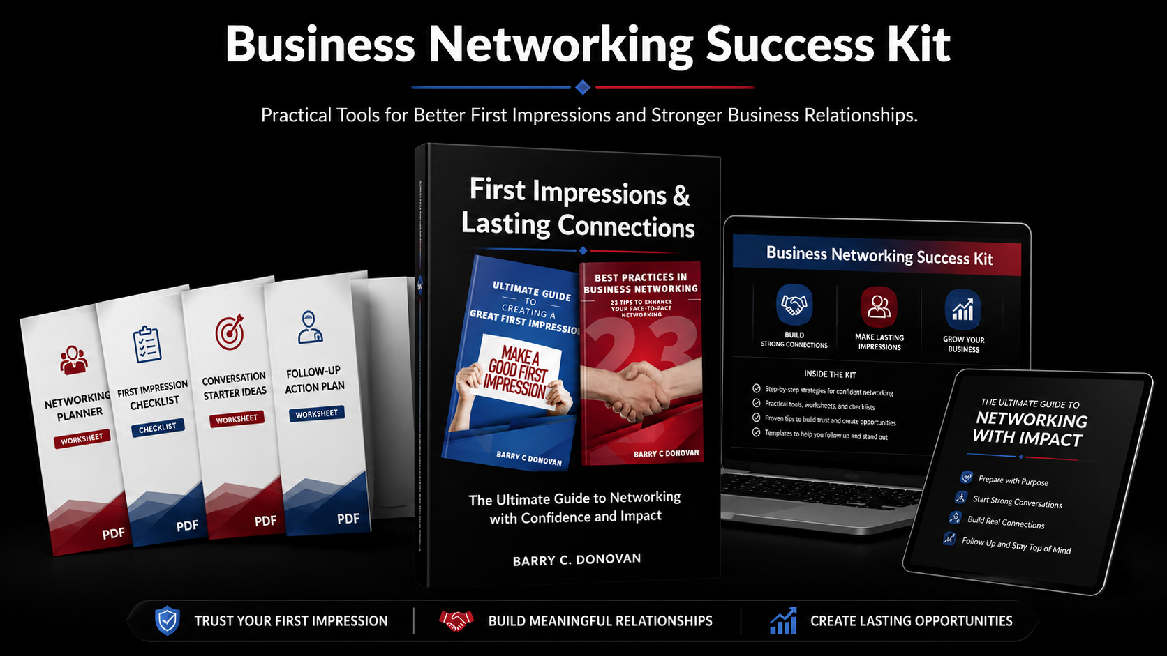 Complete Business Networking Success Kit digital download with book, worksheets, checklists, and challenge.
